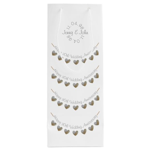 30周年記念結婚真珠ハートワインバッグ ワインギフトバッグ (裏面)