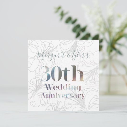 30周年記念結婚真珠モダン招待状 (スタンド正面)