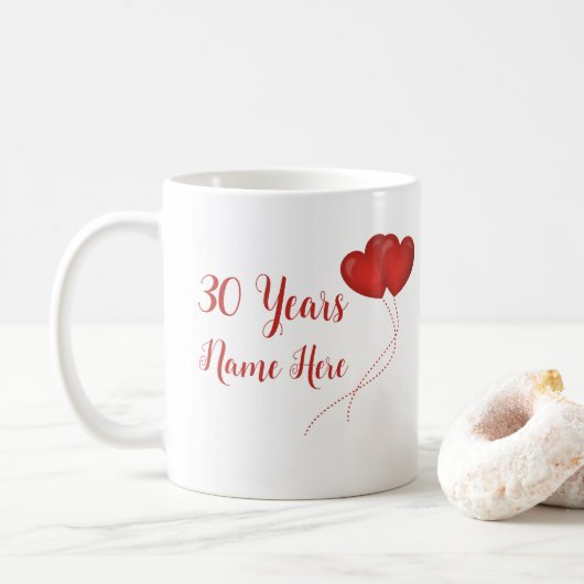 30周年記念結婚贈り コーヒーマグカップ (ドーナツ)