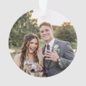 30周年記念結婚金ゴールドハートカップル写真 オーナメント (裏面)