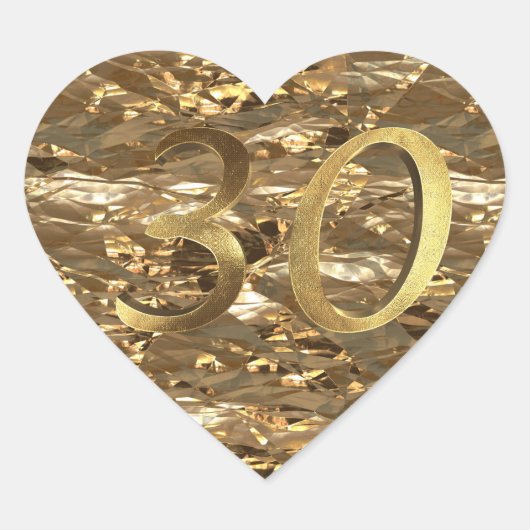 30周年記念結婚金ゴールド ハートシール (正面)