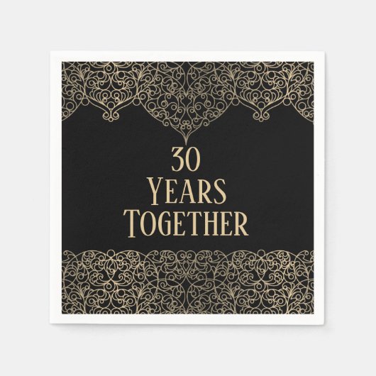 30周年記念金ゴールドレース スタンダードカクテルナプキン (正面)