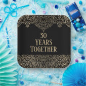 30周年記念金ゴールドレース ペーパープレート (パーティー)