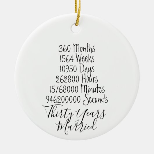30周年記念30th結婚クリスマス セラミックオーナメント (正面)