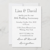 30周年記念 シルバー ホワイト ローズ 招待状 (裏面)