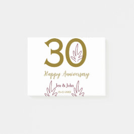 30周年記念 名前入り ゴールド レッド リーフ ポストイット