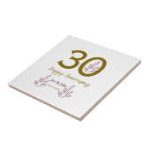 30周年記念 名前 日付 ゴールド レッド リーフ タイル (側面)