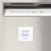 30周年記念 紫色の太字 名前 シンプル リ マグネット (インサイチュ (食洗機))