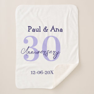 30周年記念 紫 太字 名前 シンプル シェルパブランケット