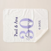 30周年記念 紫 太字 名前 シンプル シェルパブランケット (正面(横))
