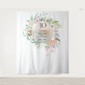 30周年記念 花飾りパール フォトブース 背景 タペストリー (正面)