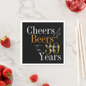 30周年退職パーティー乾杯とビール スタンダードカクテルナプキン (インサイチュ)