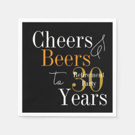 30周年退職パーティー乾杯とビール スタンダードカクテルナプキン