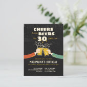 30周年 レトロ 誕生日招待状 ポストカード (スタンド正面)