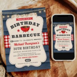 30周年BBQ誕生日サマー・バーベキュー・パーティー 招待状