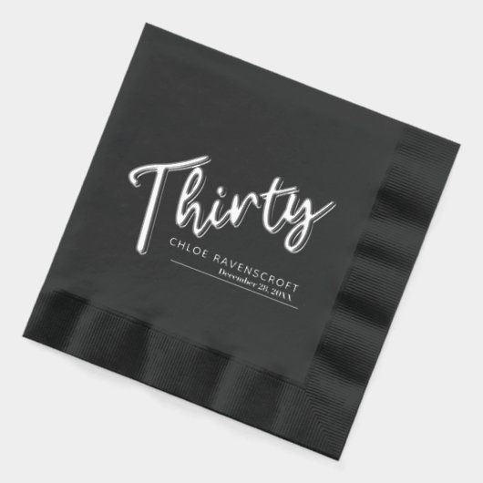 30回スクリプト文字30th誕生日名前をカスタムする日 箔ナプキン (左)
