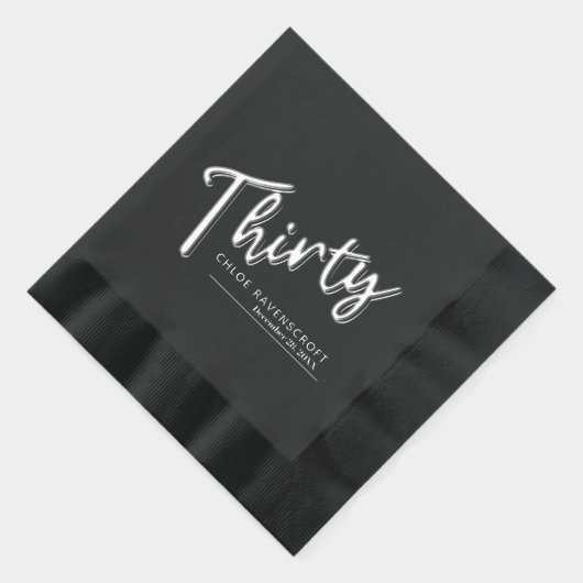 30回スクリプト文字30th誕生日名前をカスタムする日 箔ナプキン (右)