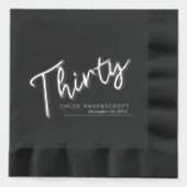 30回スクリプト文字30th誕生日名前をカスタムする日 箔ナプキン (正面)