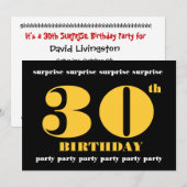 30回目のサプライズ誕生日パーティーの招待テンプレート 招待状 (正面/裏面)