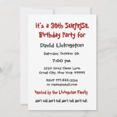 30回目のサプライズ·バースデおもしろいー·パーティーZip Your Lip 招待状 (裏面)