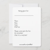 30回目のサプライズ·バースデー·パーティー·招待状、白黒 招待状 (裏面)