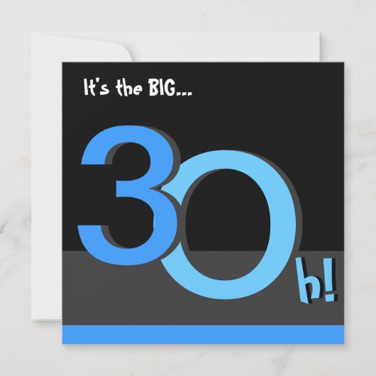 30回目のビッグ3オーの誕生日パーティー招待状 招待状 (正面)