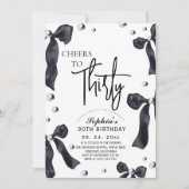 30回目のブラックホワイトリボン誕生日パーティー 招待状 (正面)