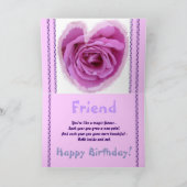 30回目の誕生日にピンクローズハート カード (内部)