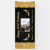 30回目の誕生日のバナパーソナライズされたー 横断幕 (縦)