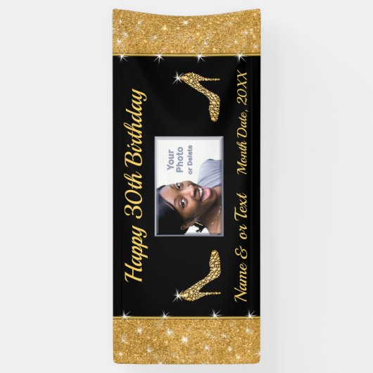 30回目の誕生日のバナパーソナライズされたー 横断幕 (縦)
