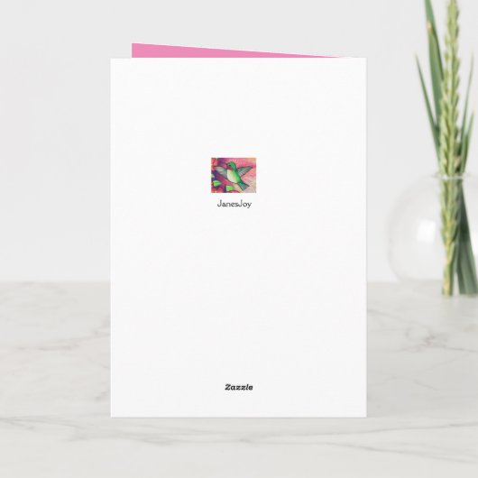 30回目の誕生日を祝うかわいらしピンクの蜂（はち）雀 カード (裏面)