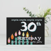 30回目の誕生日パーティーの招待テンプレート 招待状 (スタンド正面)