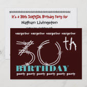 30回目の誕生日パーティーの招待テンプレート 招待状 (正面/裏面)