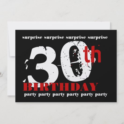 30回目の誕生日パーティーの招待テンプレート 招待状 (正面)