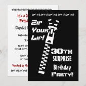 30回目の誕生日パーティーの招待テンプレート 招待状 (正面/裏面)