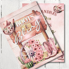 30女性のカーボーイブーツ西きらきら光るピンクブラウン 招待状