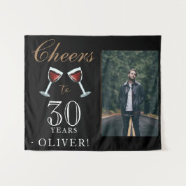 30年おめでとう 赤ワイン 30歳 誕生日 写真 タペストリー