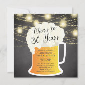 30年おめでとう 30歳の誕生日パーティー招待状 招待状 (正面)