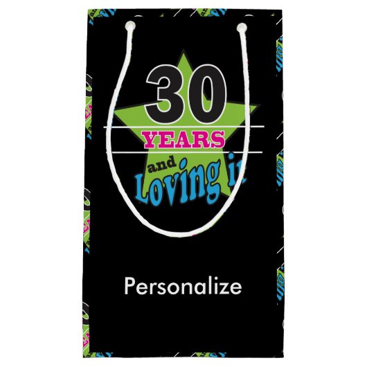 30年および第30誕生日それを|の愛すること スモールペーパーバッグ (正面)