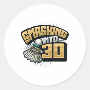 30年にスマッシングBadminton愛好家30th Birthd ラウンドシール