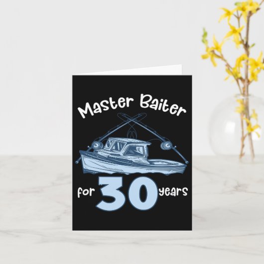 30年のマスターバイター魚釣り30歳の誕生日F カード (黄色い花)