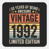 30年のヴィンテージ素晴らし1992 スクエアシール (正面)