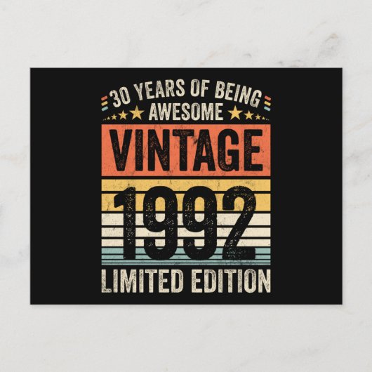 30年のヴィンテージ素晴らし1992 ポストカード (正面)