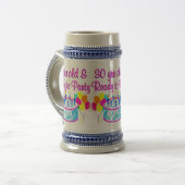 30年の古いパーティー ビールジョッキ (正面左)