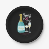 30年の泡 30歳の誕生日パーティーにお祝いを ペーパープレート (正面)
