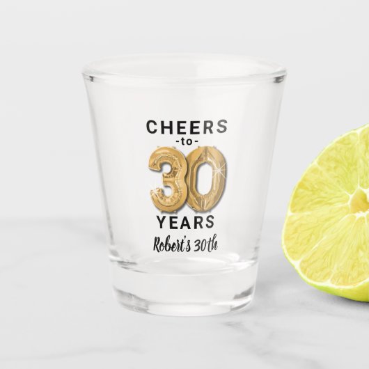 30年の誕生日おめでとう ショットグラス (正面)