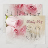 30年の誕生日パーティーの招待状 招待状 (正面/裏面)