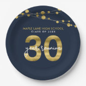 30年クラスの青い文字列懇親会 ペーパープレート (正面)