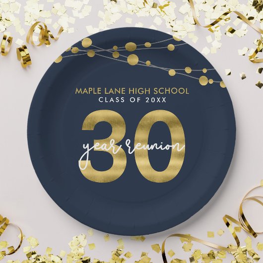 30年クラスの青い文字列懇親会 ペーパープレート