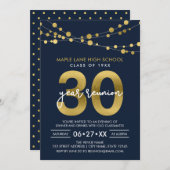 30年クラスの青い文字列懇親会 招待状 (正面/裏面)